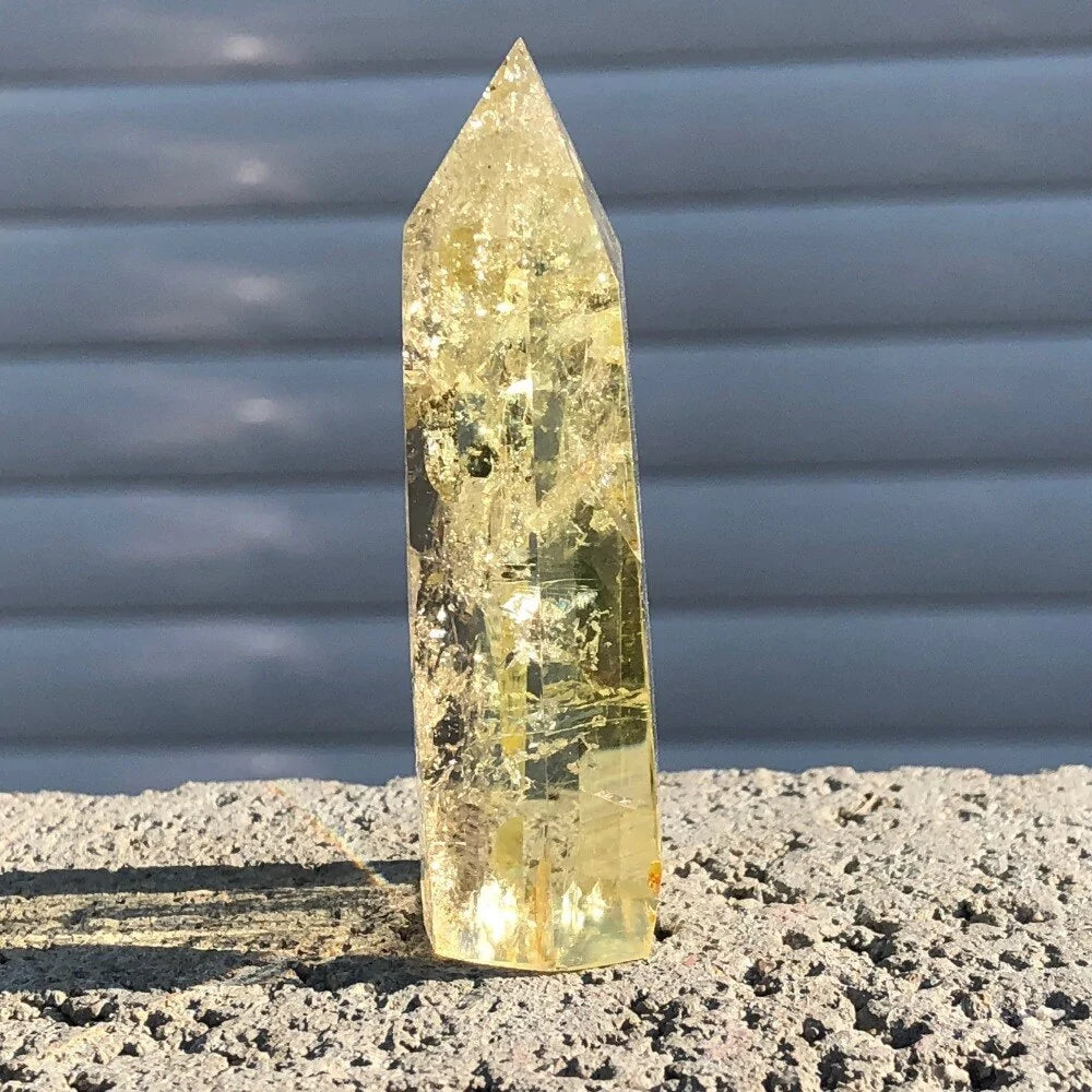 Natural Citrine Crystal Quartz Obelisk Wand Point