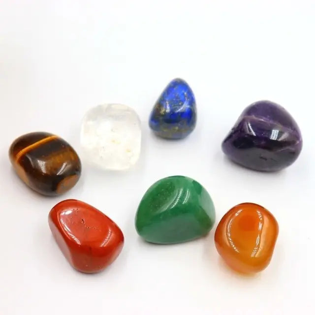 7 Chakra Set Natural Stones Reiki Healing Crystals Necklace