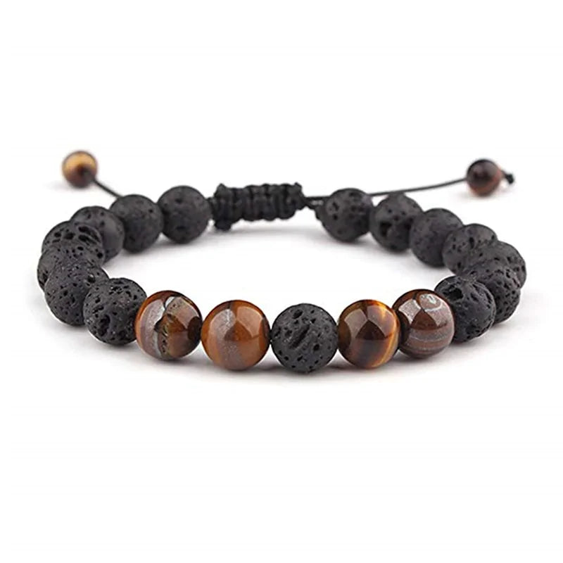 Adjustable Lava Rock Stone Bracelet