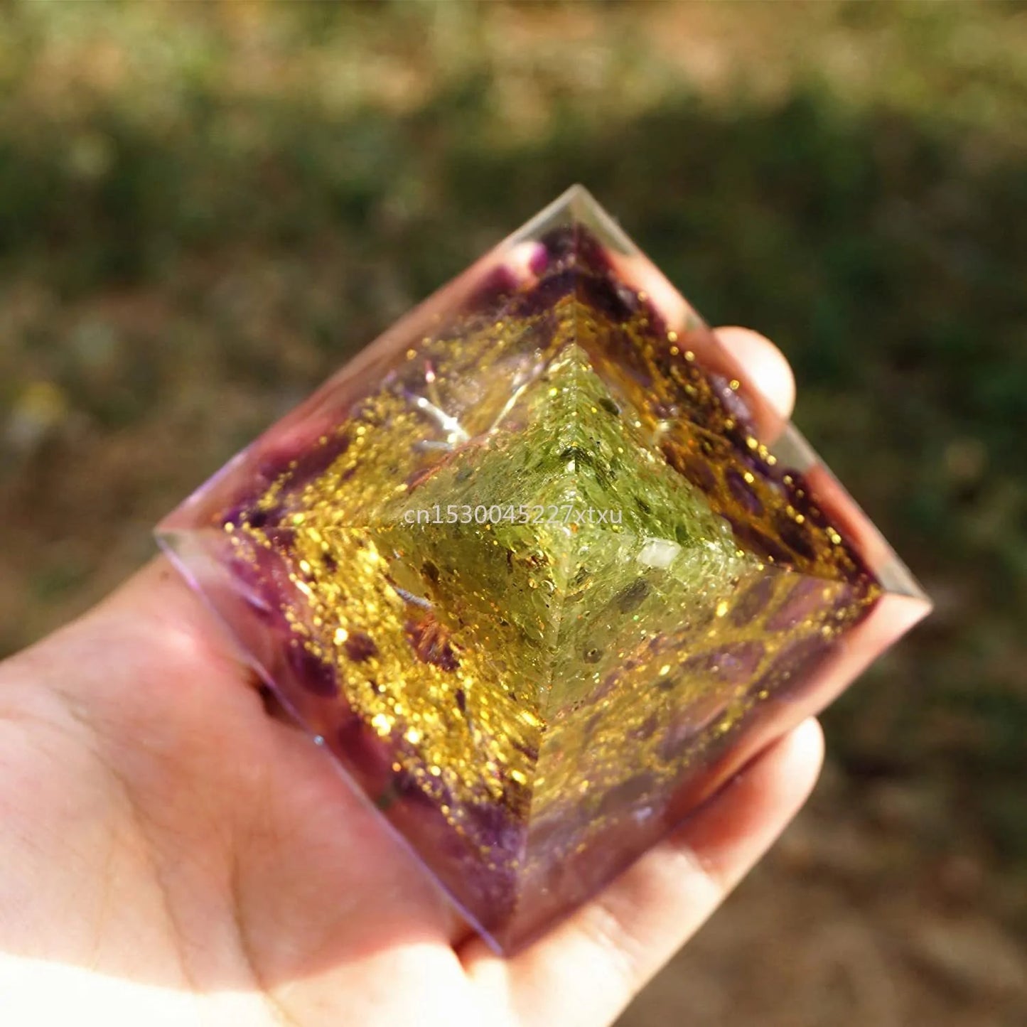 Tree Of Life Orgonite Pyramid Mold Amethyst Peridot