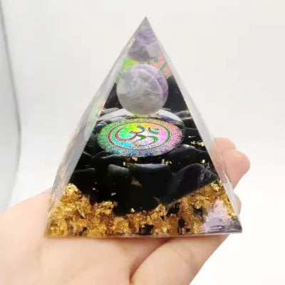 Tree Of Life Orgonite Pyramid Mold Amethyst Peridot