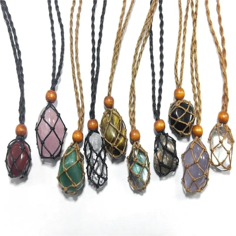 7 Chakra Set Natural Stones Reiki Healing Crystals Necklace