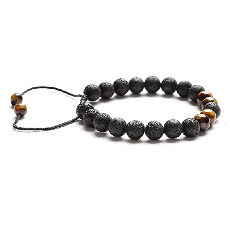 Adjustable Lava Rock Stone Bracelet