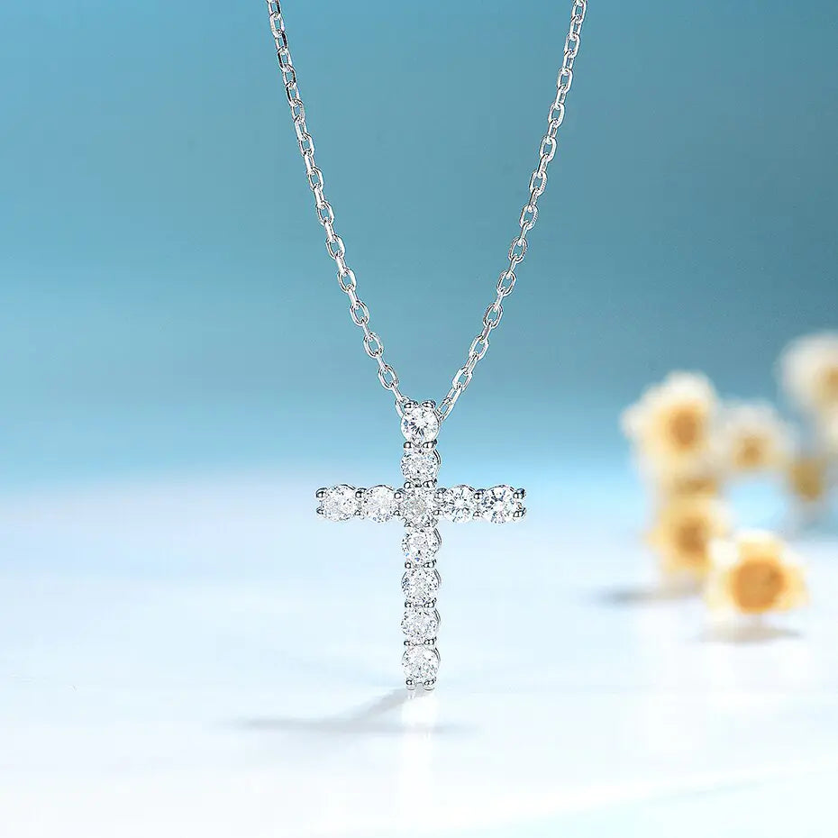 Moissanite Cross Pendants For Women