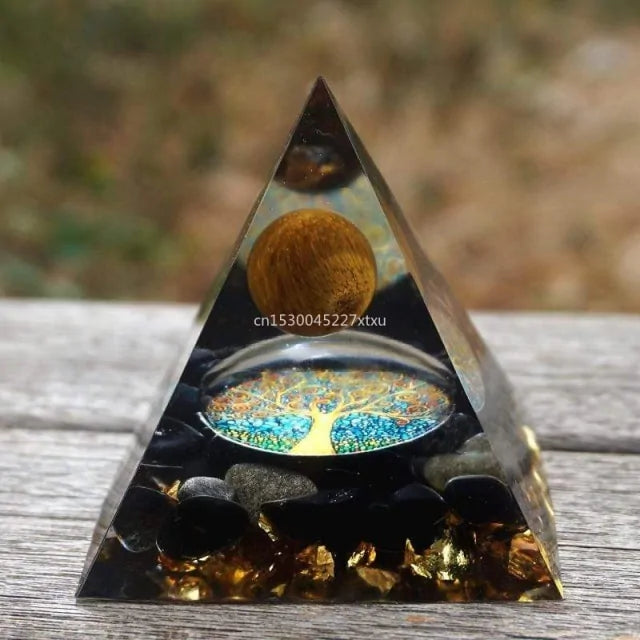 Tree Of Life Orgonite Pyramid Mold Amethyst Peridot