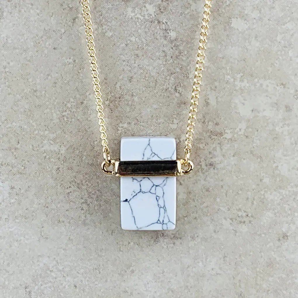 Natural Marble Stone Necklace