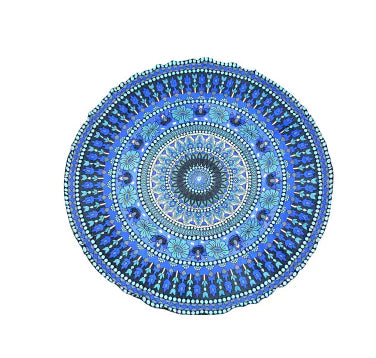 Mandala Elephant Round Tapestry