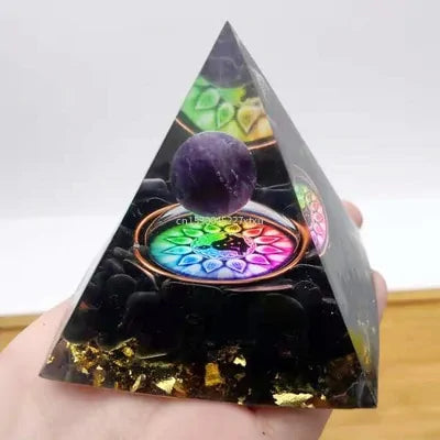 Tree Of Life Orgonite Pyramid Mold Amethyst Peridot