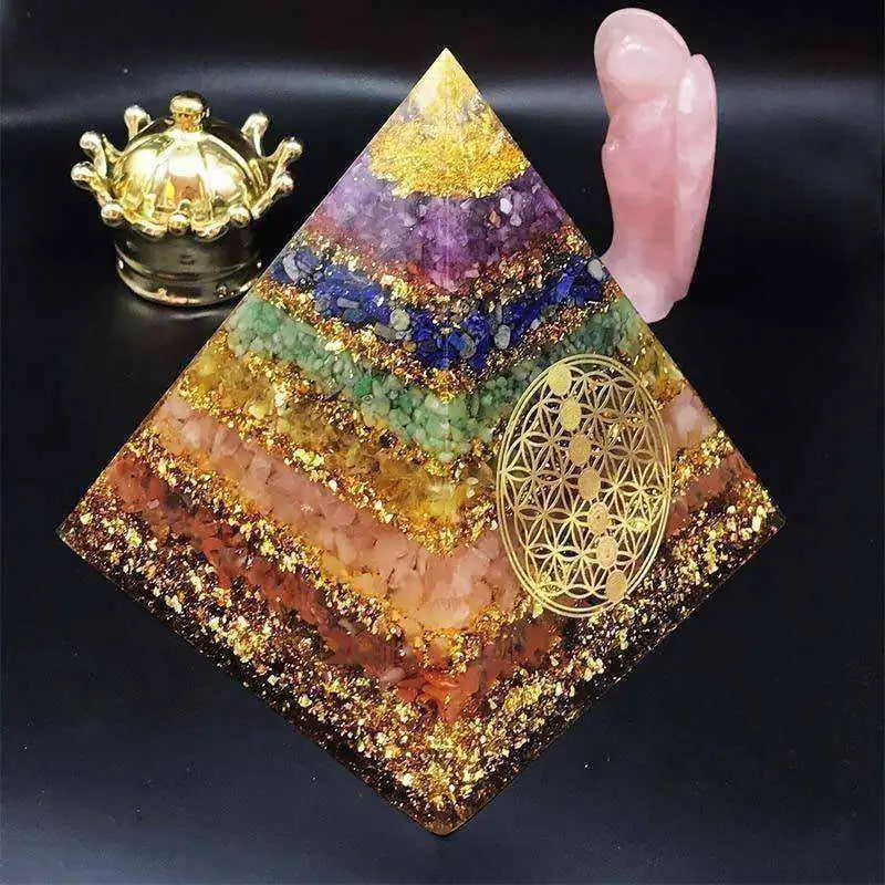 7 Chakra Healing Crystal Awakening Orgonite Pyramid