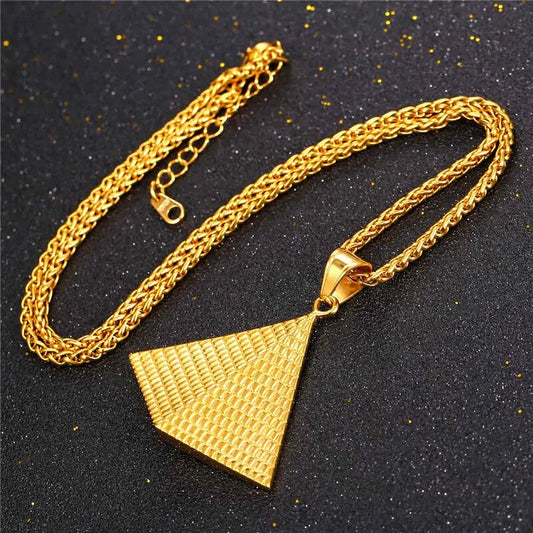 Egyptian Pyramid Pendant Charm Necklace